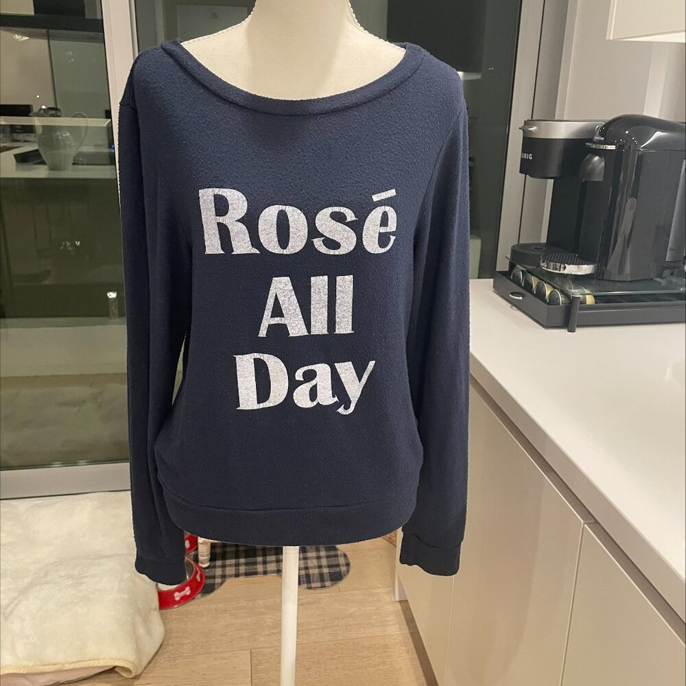 Triumph “Rosé All Day” Navy Graphic Long Sleeve Pullover (S)